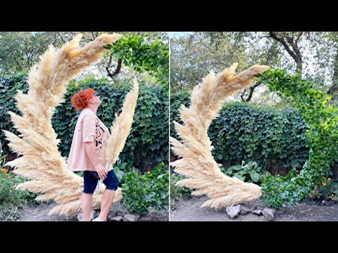 Видео: Фотозона из тростника пампасной травы камыша.Монтаж выездной церемонии.Арка из пампасной травы