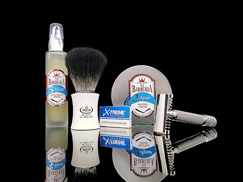 Видео: Бритьё. Omega BLACK Hi Brush. Via Barberia Aquae. FATIP.  X TRIM Blades