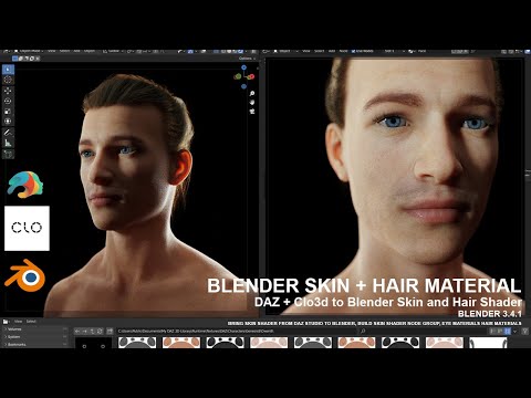 Видео: Blender SKIN + HAIR SHADER 3.4 — Daz3d в Blender + Clo3d в Blender — настройка материалов и текстур