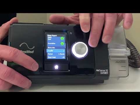 Видео: Меню и настройки для Resmed Airsense™10 CPAP