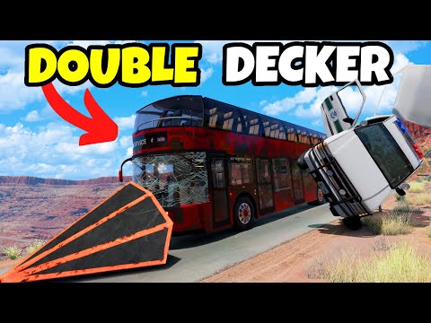 Видео: Безумная погоня полиции на двухэтажном автобусе в BeamNG Drive