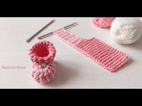 Видео: ПИНЕТКИ ЗА ЧАС!/knitted booties/botines/Stiefeletten/tossor/slofjes/patik/μποτάκια/מגפיים/