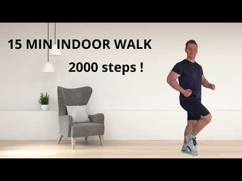 Видео: 15-минутная прогулка дома  | Без разговоров | Кардио для всего тела