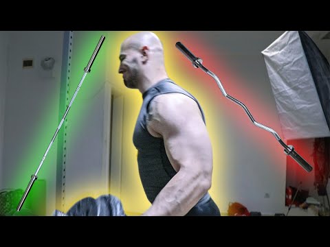 Видео: Сгъване за бицепс с прав лост или крив (разликата)