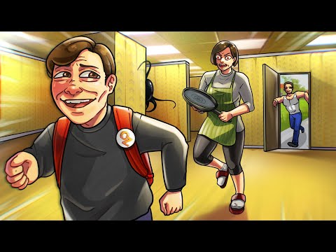Видео: Как сбежать от РОДИТЕЛЕЙ в БЭКРУМС в Schoolboy Runaway🤓