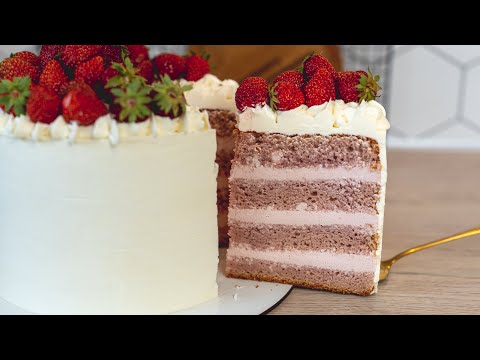 Видео: Летний🍓"КЛУБНИЧНЫЙ МИЛКШЕЙК"🍓Самый ЛЁГКИЙ и НЕЖНЫЙ торт🎂 Я-ТОРТодел❤️