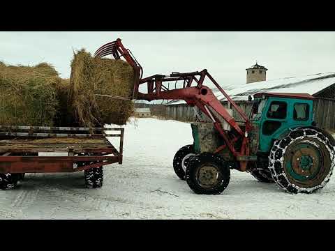 Видео: Возим сено. Турбина на тракторе Т -40.