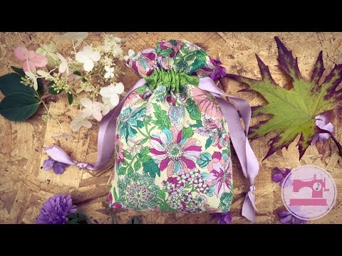 Видео: Как сшить мешочек с завязками (с подкладкой)
