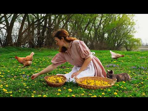 Видео: Готовим с одуванчиками 🌼 Домашняя паста из одуванчиков 🌿 ASMR Готовим на свежем воздухе