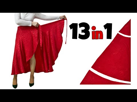 Видео: Носите в 13 стилях как брюки 😲, блузку, платье, жилет! ❤️ Очень простой пошив юбки-обертки