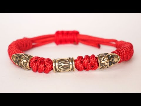 Видео: Браслет из миникорда "Череп" / Paracord bracelet with bead-skull