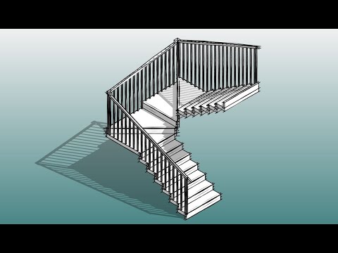 Видео: Everyday Revit (День 287) — U-образная лестница с забежными ступенями (Лестница по эскизу)