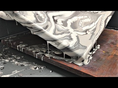 Видео: Нежный серый ~ Произвольная акриловая заливка ~ Успокаивающее видео ~ Флюид-Арт