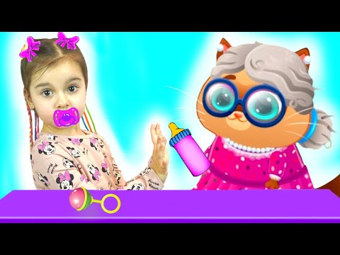 Видео: Веселые истории для детей как Арина и котик Бубу играют вместе в игре | Няня, Арина и Bubbu