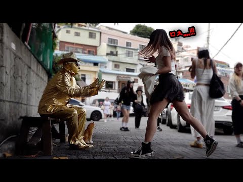 Видео: Розыгрыш с золотой статуей! Смешные реакции