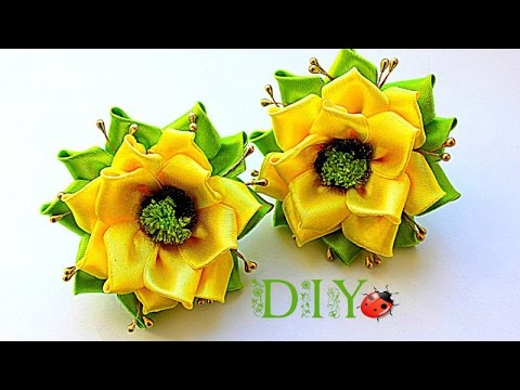 Видео: 🌻 Резинки Канзаши "Солнечные" | KANZASHI | DIY