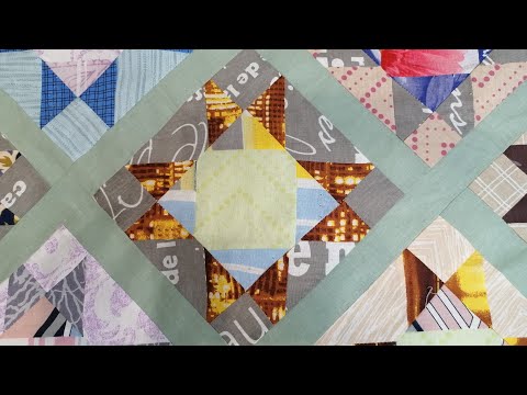 Видео: Одеяло из лоскута Магнатекс. Блок "звезда".