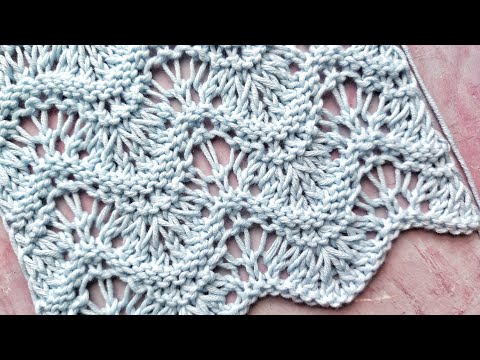 Видео: Эффектный ажурный узор с рельефными волнами 💥 Для вязания летнего топа, джемпера, сарафана