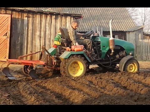 Видео: Самодельный мини трактор подготовка к работе + вспашка огорода