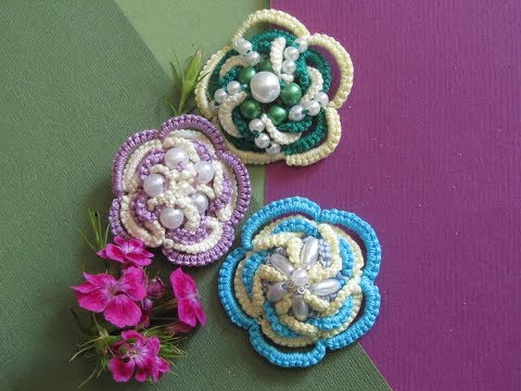 Видео: Мотив "Nati". Многослойное фриволите иглой