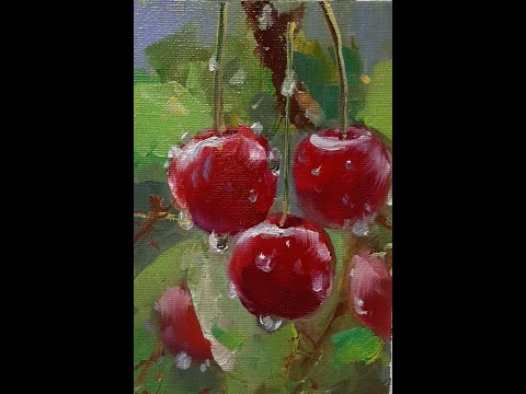 Видео: Рисуем вишню (draw a cherry). Мастер-классы Вугара Мамедова.