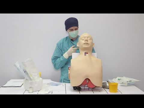 Видео: Дренирование плевральной полости троакаром. Телементор.