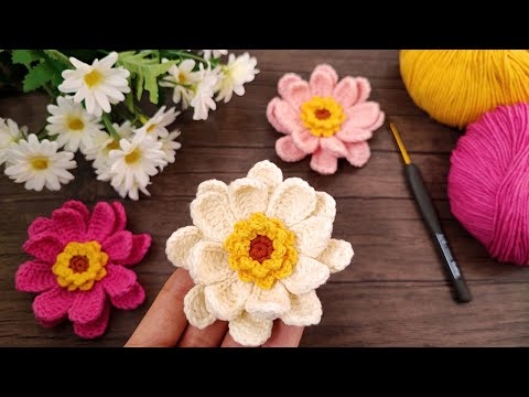 Видео: 🌺 Цветочный узор крючком и цветочный узор Вязание крючком (Цветок крючком)