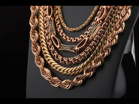 Видео: Золотые цепи. Популярные виды плетения.