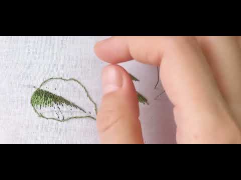 Видео: вышиваем листик гладью 2