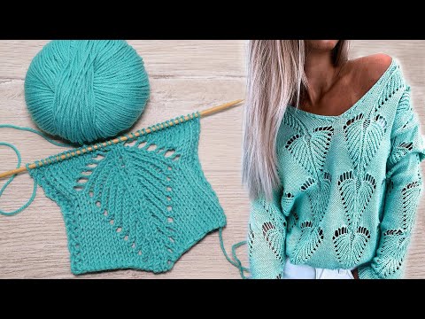 Видео: Узор «Листик» спицами | «Leaf» knitting pattern