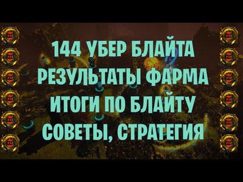 Видео: 144 Убер Блайт Карты. Фарм, Профит, Советы, Результаты по всем блайтам. Path of exile 3.21 Горнило