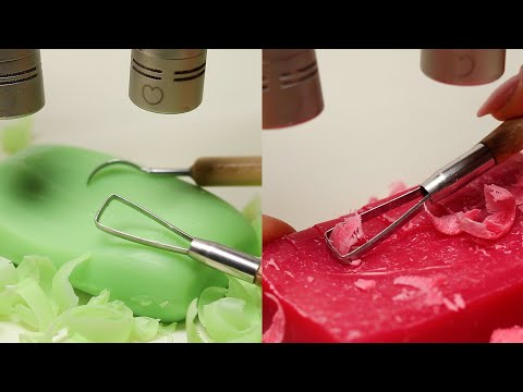 Видео: АСМР Резьба по мылу 🧼 Красное против зелёного ⛏