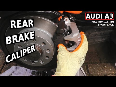 Видео: Задний тормозной суппорт Audi A3 8P 1.6tdi 03-13