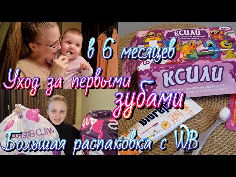 Видео: Как ухаживать за первыми зубами малыша?🪥✨️Распаковка покупок с Wildberries💜🛍