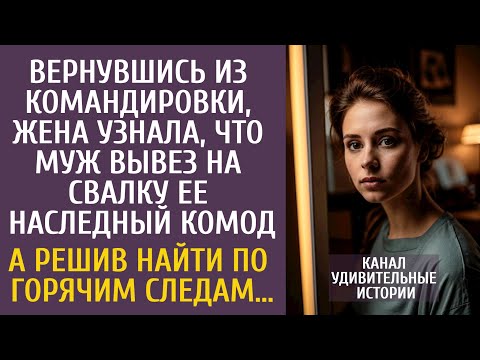 Видео: Вернувшись из командировки, узнала, что муж вывез на свалку ее наследный комод… А решив найти его…