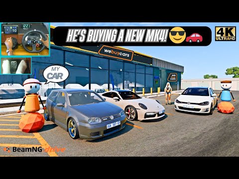 Видео: Взял у брата GTI Golf 7, чтобы помочь купить машину 😭 | BeamNG.drive Convoy Logitech G29