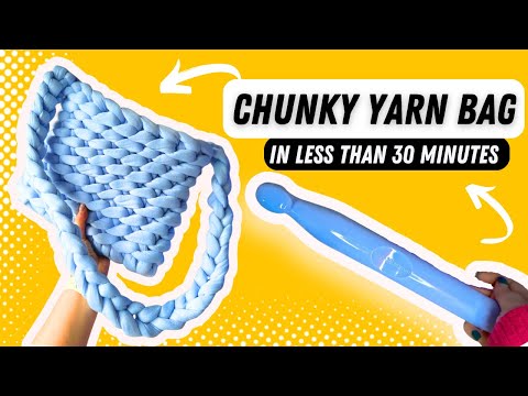 Видео: Сумка из толстой пряжи за 30 минут | Простая схема вязания крючком для начинающих