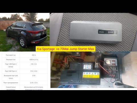 Видео: Kia Sportage 1.7crdi QL#70mai Jump Starter Max#Аккумулятор сел#Сможет ли завести#Пусковое устройство