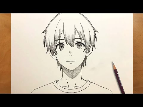 Видео: Эскиз аниме-парня || Как нарисовать аниме-парня шаг за шагом