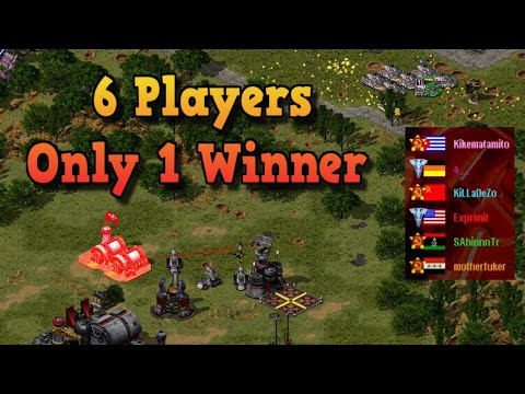 Видео: Игровой процесс Red Alert 2 | 6 игроков, только 1 победитель | Играем за СССР в многопользователь...