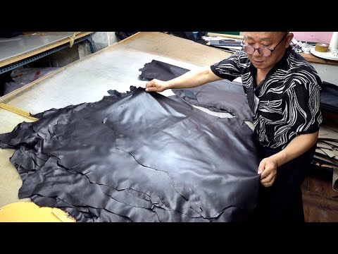 Видео: Фабричный процесс пиджак овчины ручной работы. корейский мастер жакета из овечьей шкуры