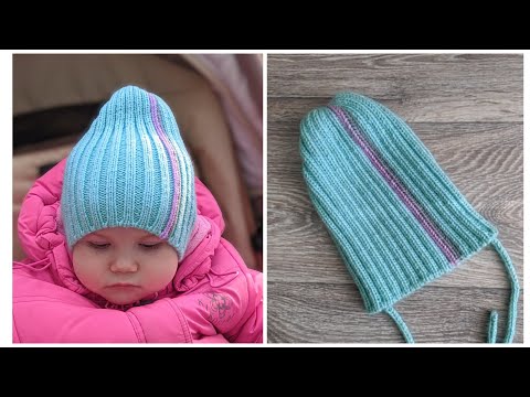 Видео: Детская шапка спицами.