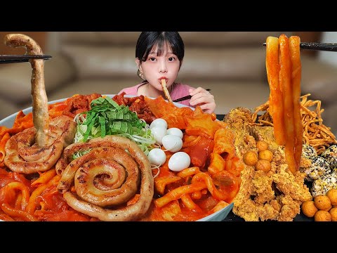 Видео: Токпокки, полные говяжьих потрохов?!👍Beef tripe+tteokbokki Mukbang ASMR