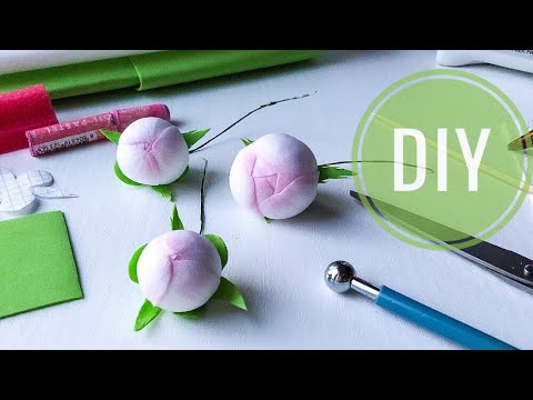 Видео: Пион из фоамирана. Бутоны пионов из фоамирана. How to make flowers - Foam flowers