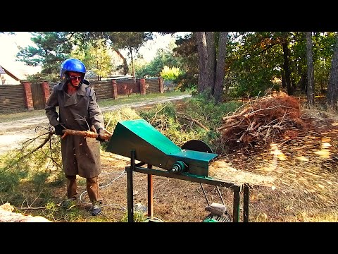 Видео: Садовый измельчитель веток. Лупит всё.
