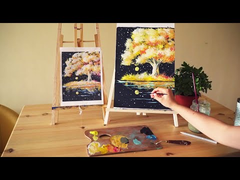 Видео: рисуване с акрилни бои, Painting 🎨🖌️