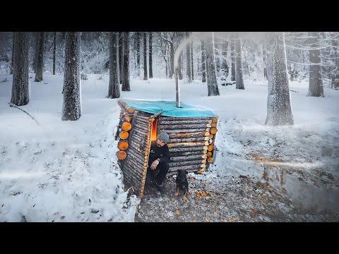 Видео: ДОМ ЗА 24 ЧАСА - НАДЕЖНОЕ УКРЫТИЕ В ГЛУХОМ ЛЕСУ