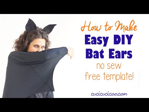 Видео: Как сделать простые уши летучей мыши (бесплатная выкройка и без шитья!)