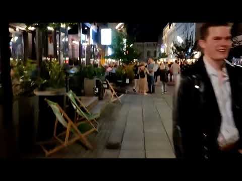 Видео: Обзор ночного Катовице, русский в Польше