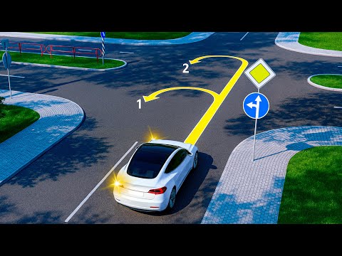Видео: По какой из траекторий разрешено выполнить разворот?